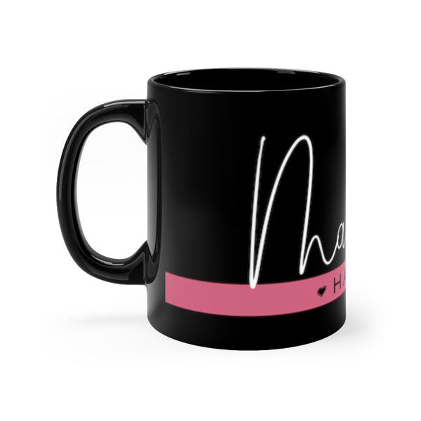 'MAKE IT HAPPEN' Black mug 11oz