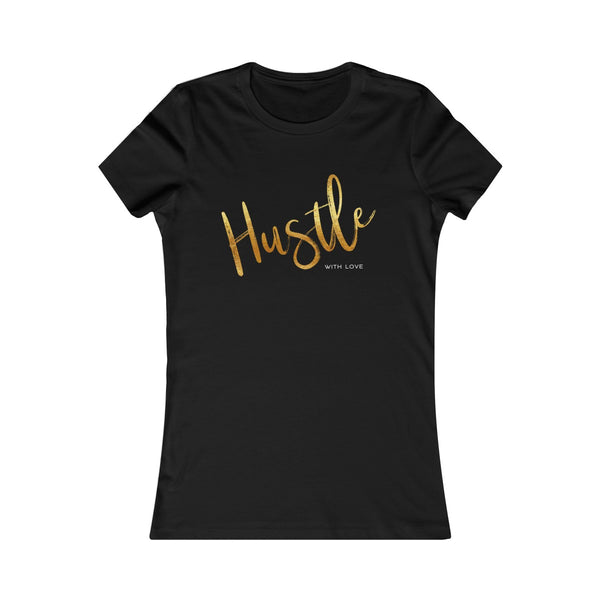'HUSTLE WITH LOVE' Collection Women's T-shirt, Black & Gold