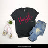 'HUSTLE WITH LOVE' Collection Women's T-shirt, Black & Crimson